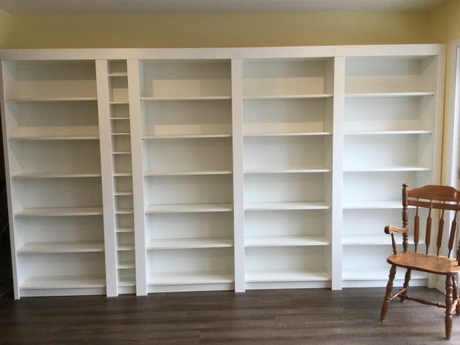 A photo of Ev's work-in-progress library